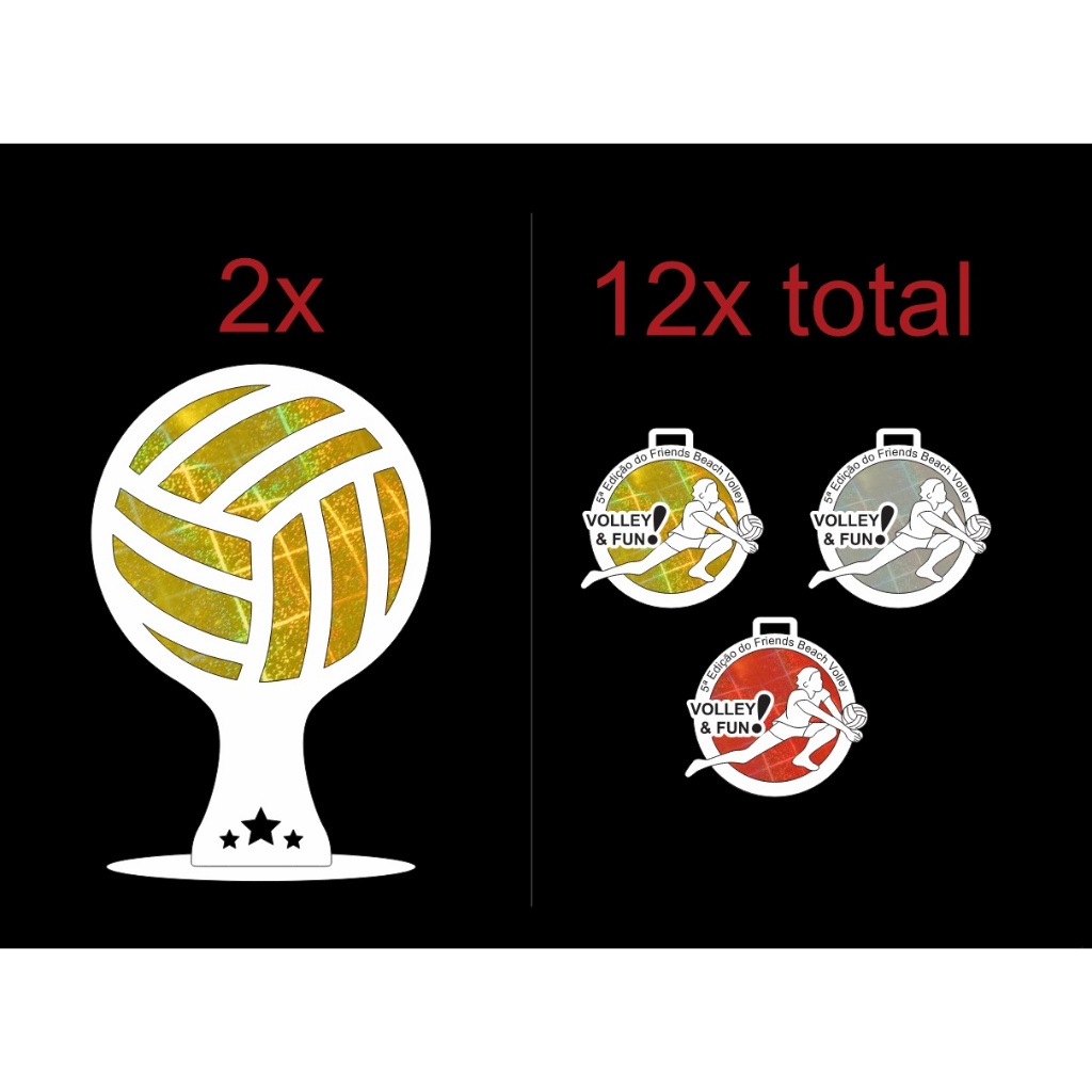 KIT troféu e medalha VOLEI