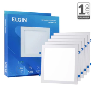 Kit 5 Painel Plafon Luminária Led 18w Embutir Branco Frio 6500k 110/220v