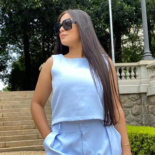 Regata Feminina Social Com Forro Tecido Alfaiataria Moda Elegante