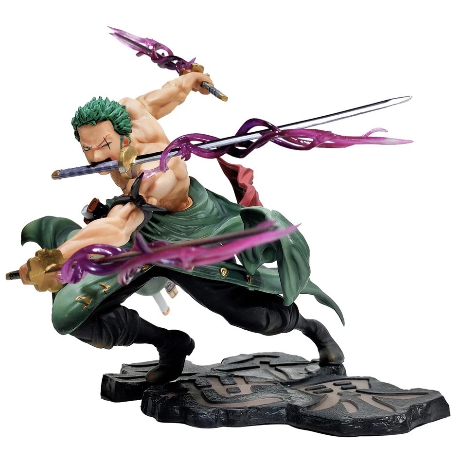 Action Figure Estatua Zoro Roronoa One Piece 10cm PVC Colecionavel Anime Geek Cultura Pop