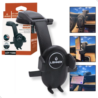 Suporte Celular Carro Veicular Trava Anti Queda 360º Universal ajustável para veiculo -BMG-52