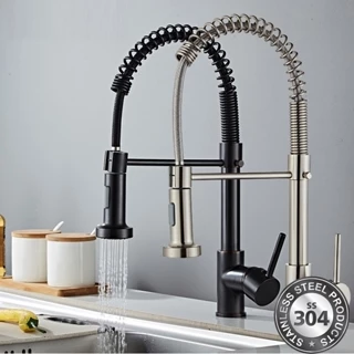 Torneira Cozinha Gourmet Misturador Ducha Duo Spray Preto Torneiras extraíveis premium