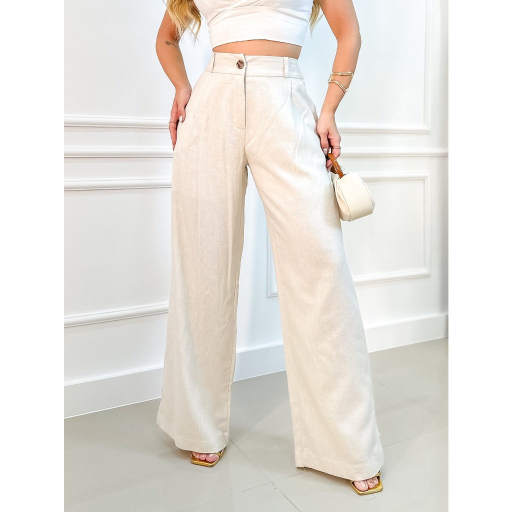 calca branca linho feminino em Promoção na Shopee Brasil 2025