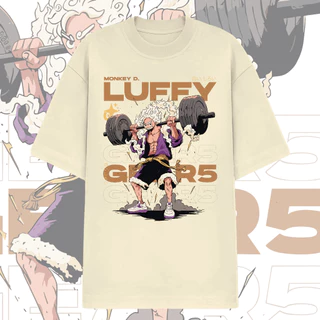 Camiseta OVERSIZED Anime Monkey Luffy Gear 5 Maromba Academia Treino Algodao Unissex