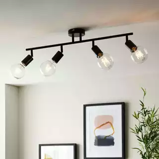 Luminária de teto Trilho Spot Koppla 4 Lâmpadas Moderno Industrial