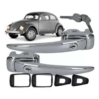 Par Maçaneta Externa Cromada Chave Fusca Karmann Ghia 1959 A 1977