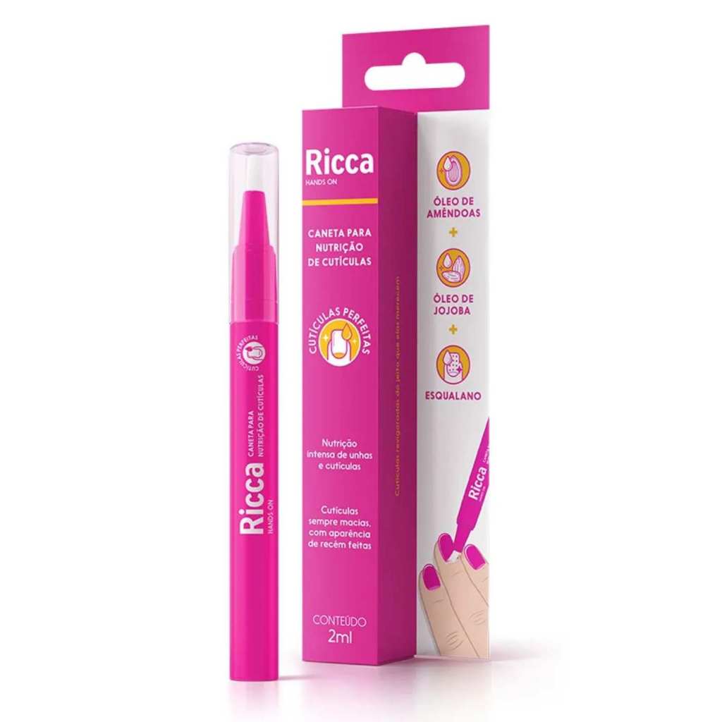 Caneta de Nutrição para Cuticulas e Unhas Ricca com Aparência de Récem Feitas