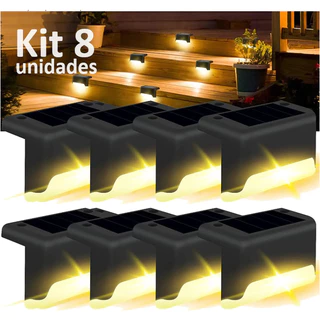 Conjunto de Luminária Solar De Parede E Escada a Prova Dágua Para Decoração Externa De Jardim e Muro