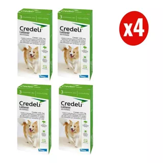 Kit 4 Credeli Antipulgas e Carrapatos Cães de 11 a 22kg 450mg 3 Comprimidos Elanco em Oferta na Shopee
