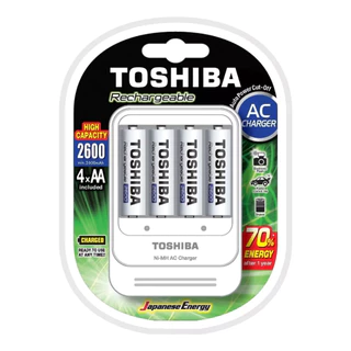 Carregador De Pilhas Toshiba Com 4 Pilhas Aa 2600ma