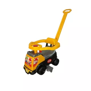 Carrinho para Bebê Totoka Plus Triciclo Amarelo com Aro de Proteção e Empurrador Infantil Cardoso
