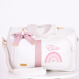 Bag Mão Maternidade Personalizada Arco Íris Off/Rosê - 01 Peça