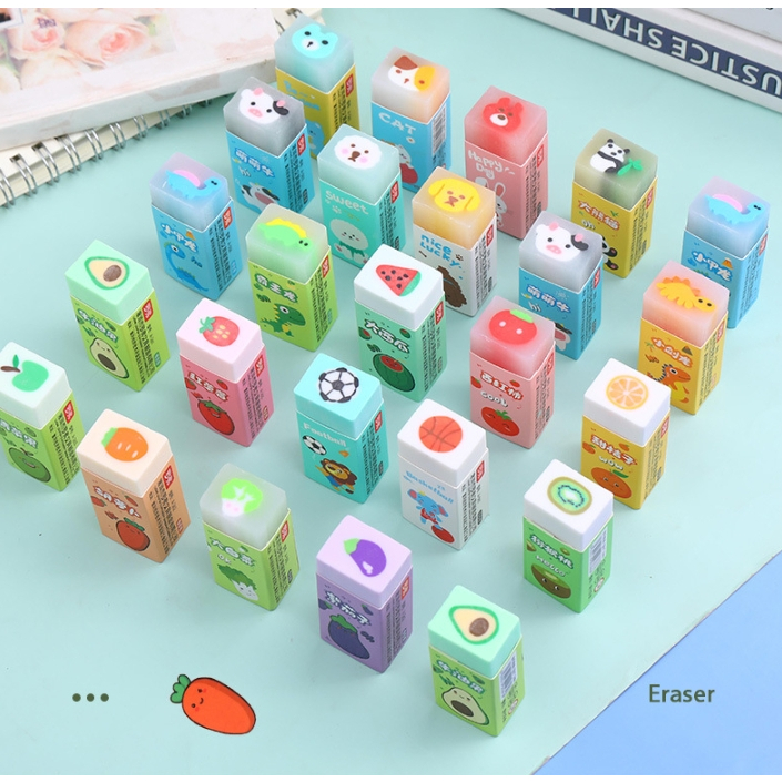 kit 12 unid Borracha Fofa Para Animais Exame De Escola Primária Infantil Papelaria(luo fo) alice bijou