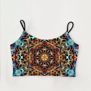 Blusinha Top Alça Estampado Feminino Mandala Energia Elétrica