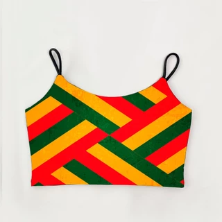 Blusinha Top Alça Estampado Feminino Floral Abstrato Cannabis Folhas