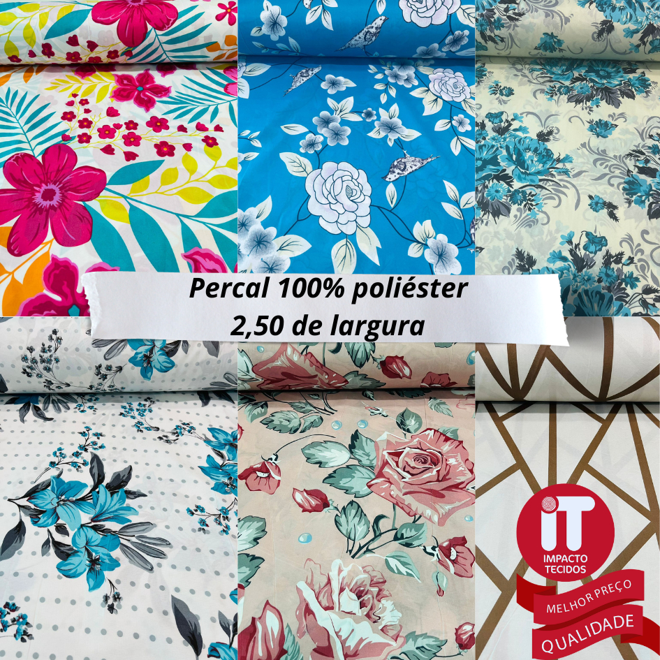 Tecido Percal Microfibra estampado100% poliéster (1m x 2,50) Lençol, fronhas, capa de almofadas