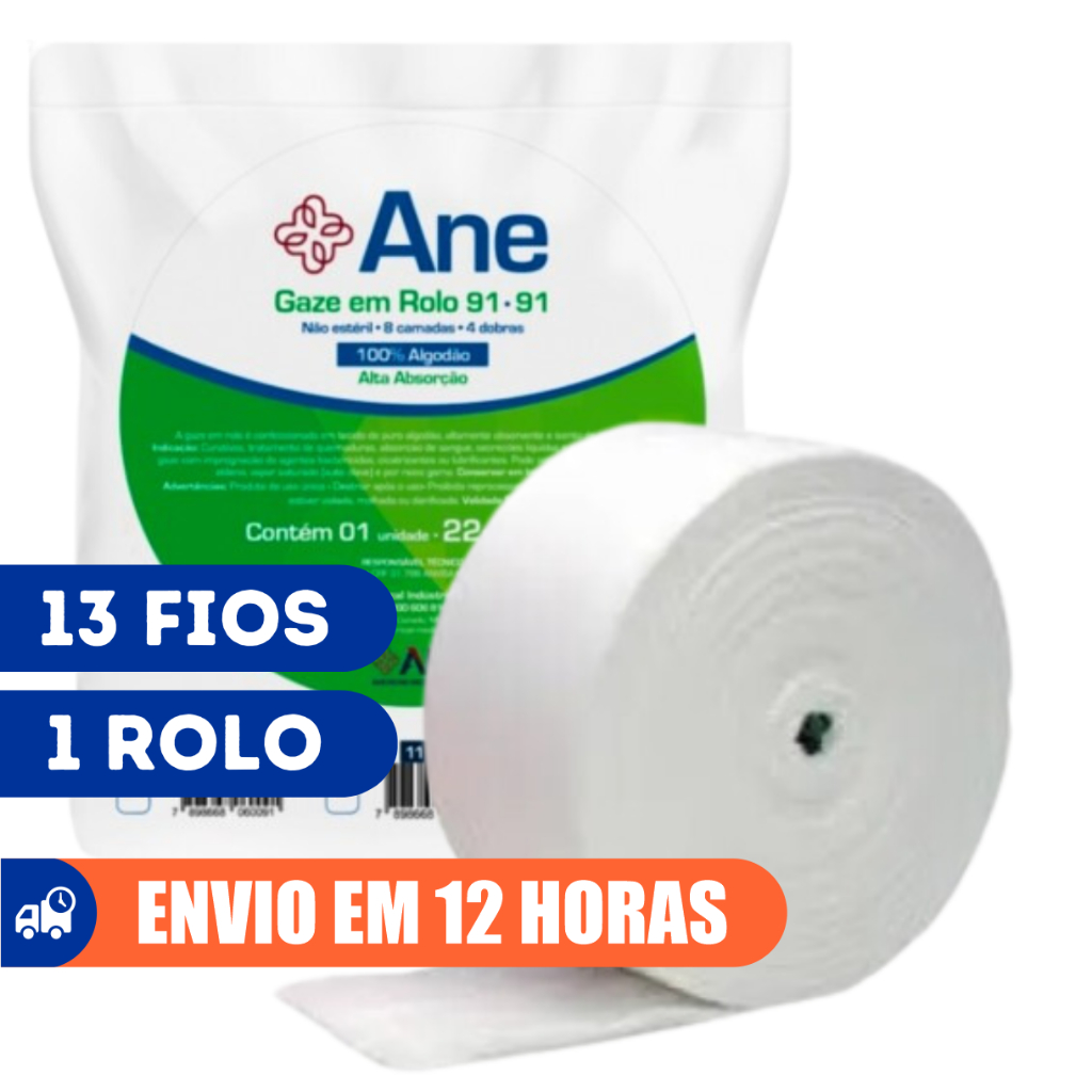 Compressa Gaze Rolo Tipo Queijo Ane 13 Fios 50mX45cm America