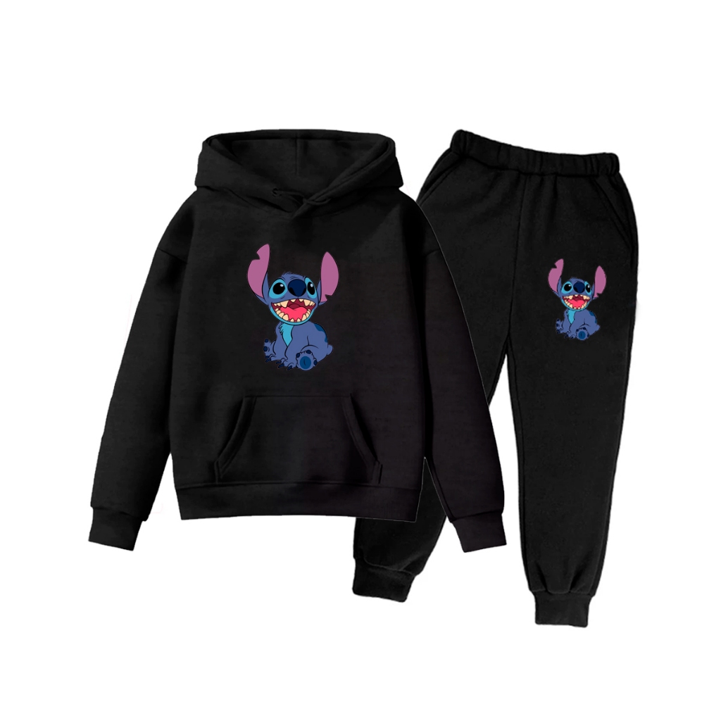 Conjunto Moletom Infantil Calça e Blusa de Frio Desenho Stitch