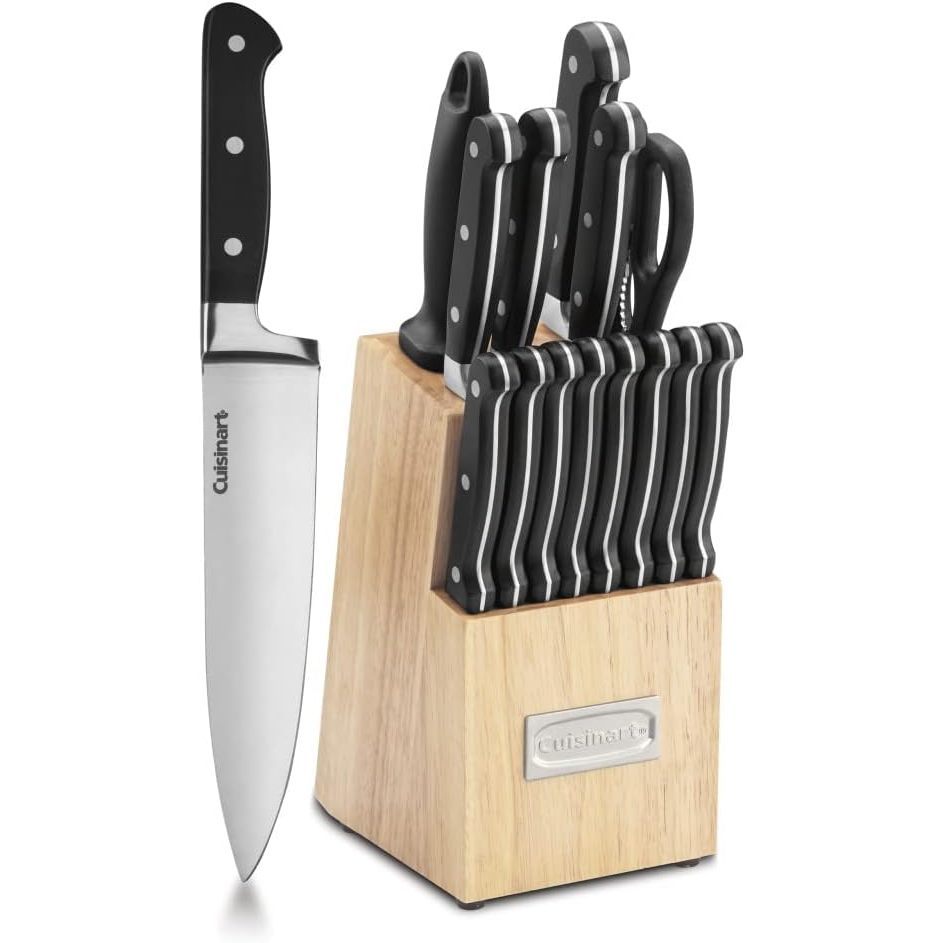 Conjunto De Facas Cuisinart 16 Peças Inoxidável Com Bloco Madeira - C77tr-16p