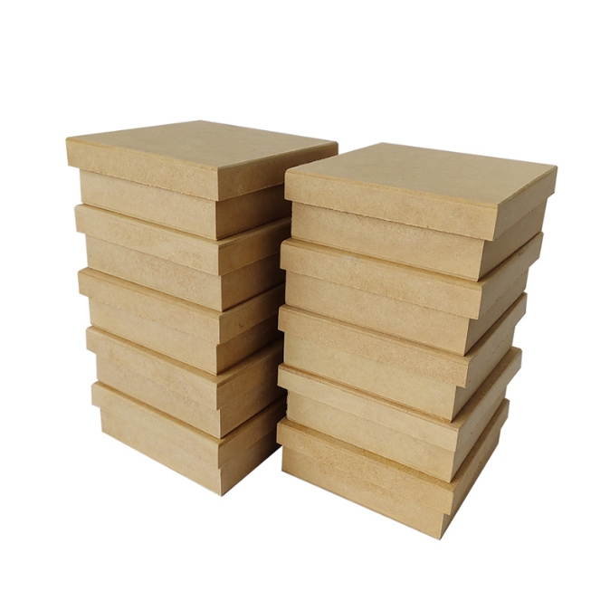 Kit 10 Unidades Caixas para Padrinho/Lembrancinha MDF Crú 20x20x5