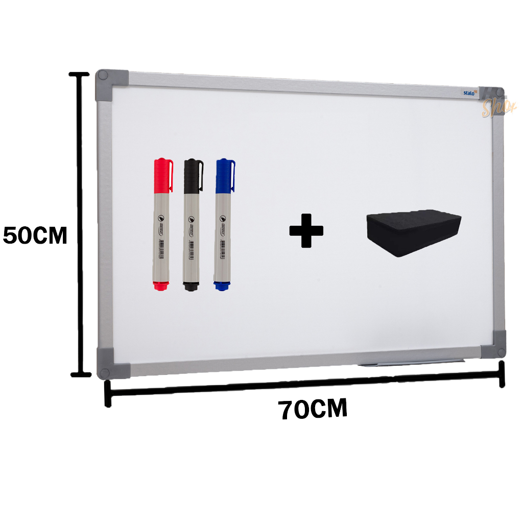 Quadro Lousa Branco 70X50cm Moldura Mdf Alumínio Soft Stalo