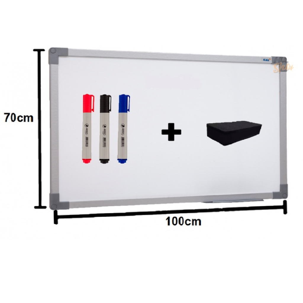 Quadro Lousa Branco 100x70 Moldura Mdf Alumínio Soft Stalo