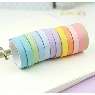 Washi Tape Tons Pastel 12 cores - Decorar scrapbooking DIY - Papelaria fofa Kawaii