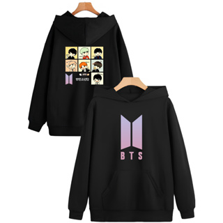 Moletom Canguru Com Capuz Kpop Banda BT21 Moda Inverno Unissex Algodão Blusa De Frio