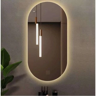 ESPELHO OVAL GRANDE MODA BLOGUEIRA MODERNO COM LED QUENTE/FRIO MODERNO 60X40