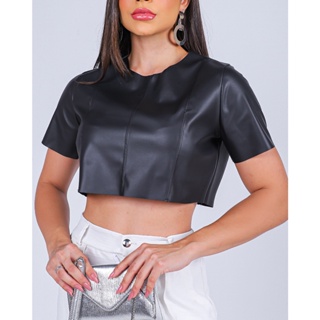 Cropped Top Faixa Feminino T shirt Larguinha Truck Corset Blusinha Manga Curta