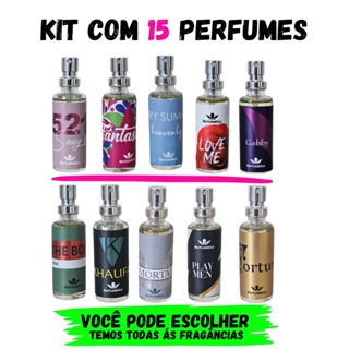 Kit 15 Perfumes De Bolso 15ml Escolha A Fragrância