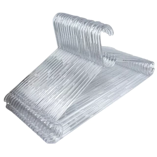 Kit 20 Cabides De Acrílico Transparente Adulto Reforçado