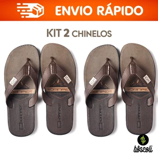 KIT 2 Chinelos Sandália de dedo Adulto Masculino Original Danper Café Barcelona