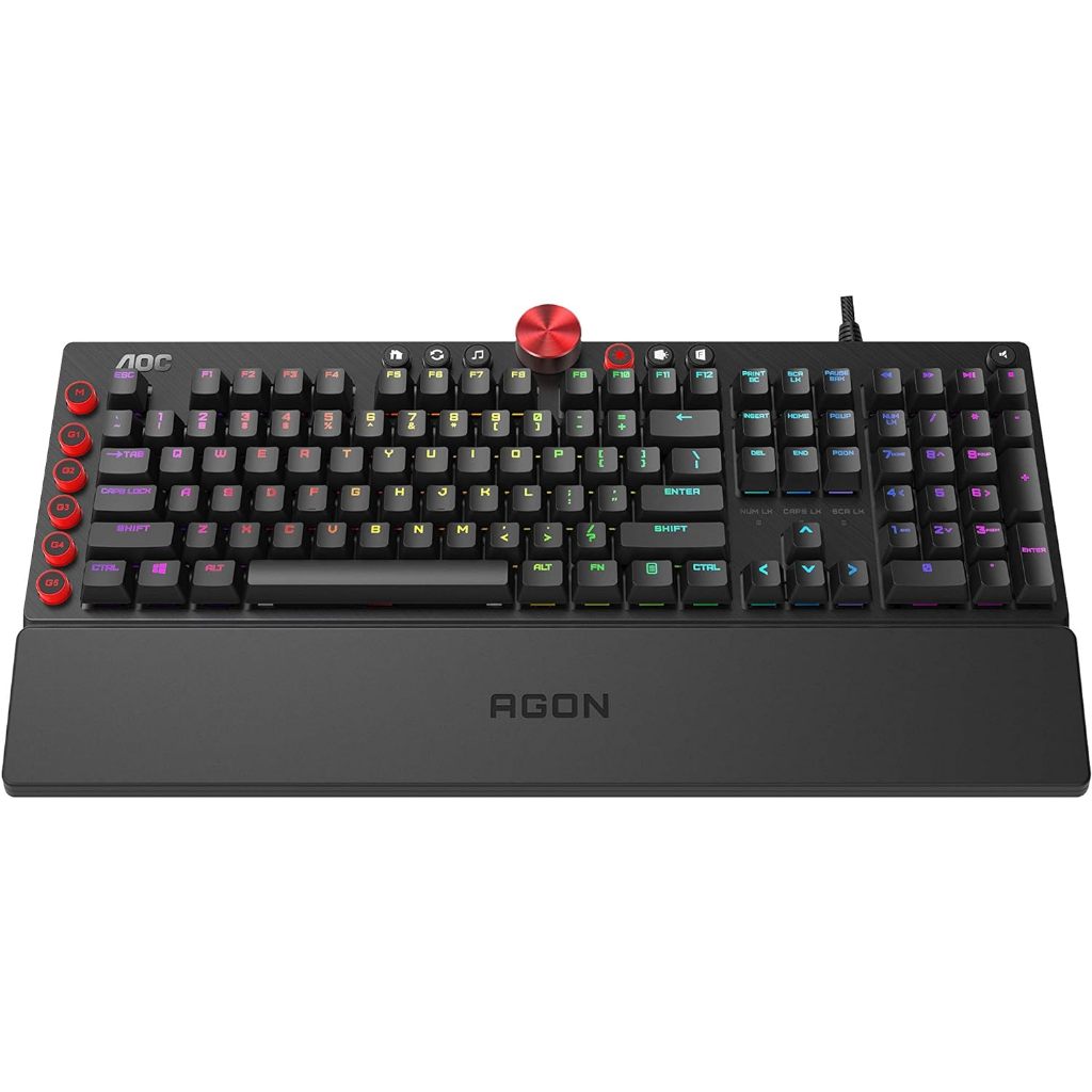 Teclado Mecânico Gamer AOC Agon AGK700 Cherry Mx Blue Macro Manager RGB Customizável ABNT2