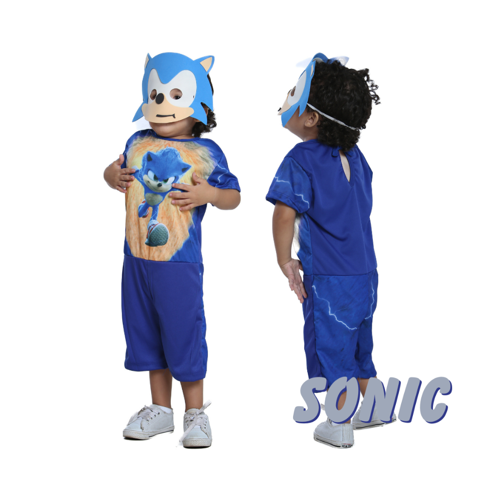 Fantasia Infantil Personagem Curta Short Sonic