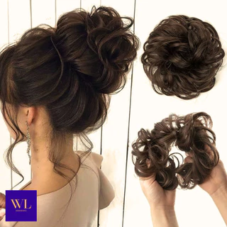 Kit 3 Peças Extensão de Cabelo Sintético Estilo Coque/ Xuxinha/ Elástico/ Rabicó e Prendedor Aplique - WL em Oferta na Shopee