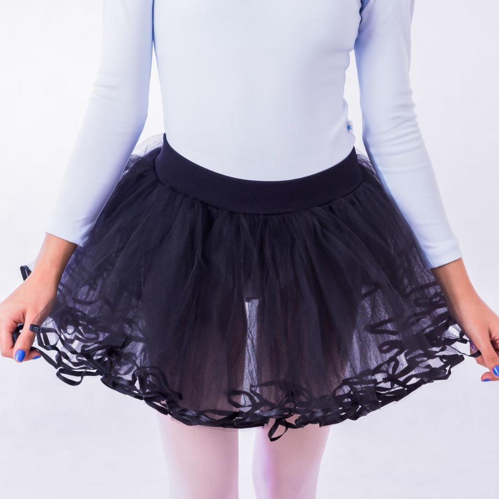 Saia Ballet Tou Tou em Tule c/ Fita de Cetim na barra Bailarina