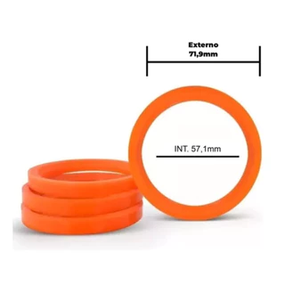 Kit 4 Anel Centralizador Volkswagen De Rodas Esportiva Liga Leve 57,1mm laranja
