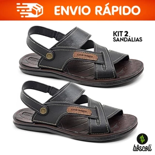 Kit 2 Sandálias Danper Originais Masculino Macio Confortável PRETA + Nota Fiscal