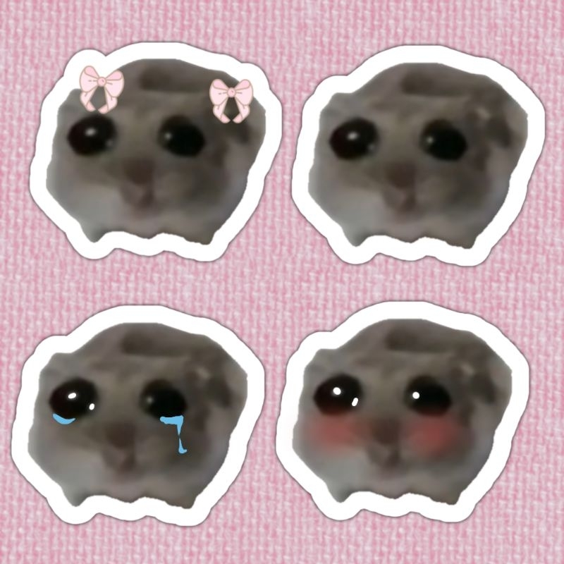 sticker adesivo meme sad hamster coquette triste tiktok
