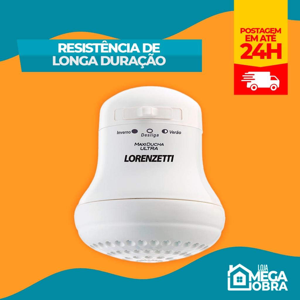 Chuveiro Maxi Ducha Ultra 127v 5500W 220v 7500W Lorenzetti