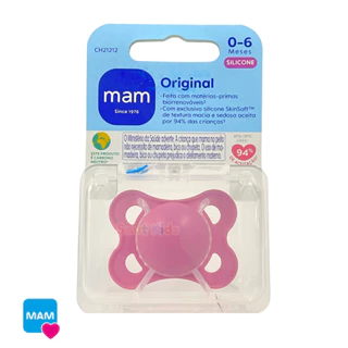 Chupeta MAM 0-6 Meses Bico Silicone Original Bebê Menina Rosa Recém nascido c/ Estojo