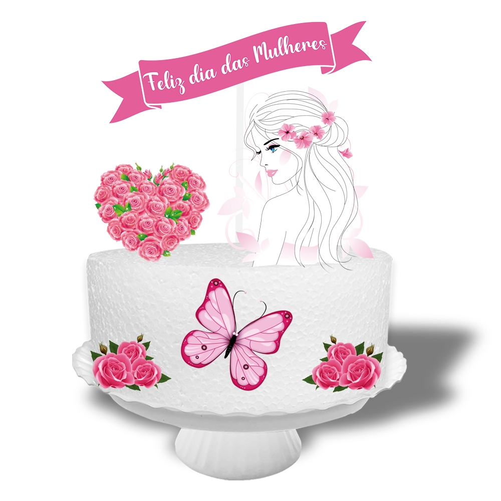 Topo Topper de Bolo Dia da Mulher | Shopee Brasil