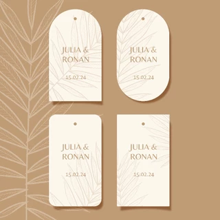 Tags Retangulares Personalizadas 8,5x4,5cm para Casamento Festa 15 Anos Eventos Páscoa Bodas Confraternização Etiquetas Brindes Personalizados Doces Brownies