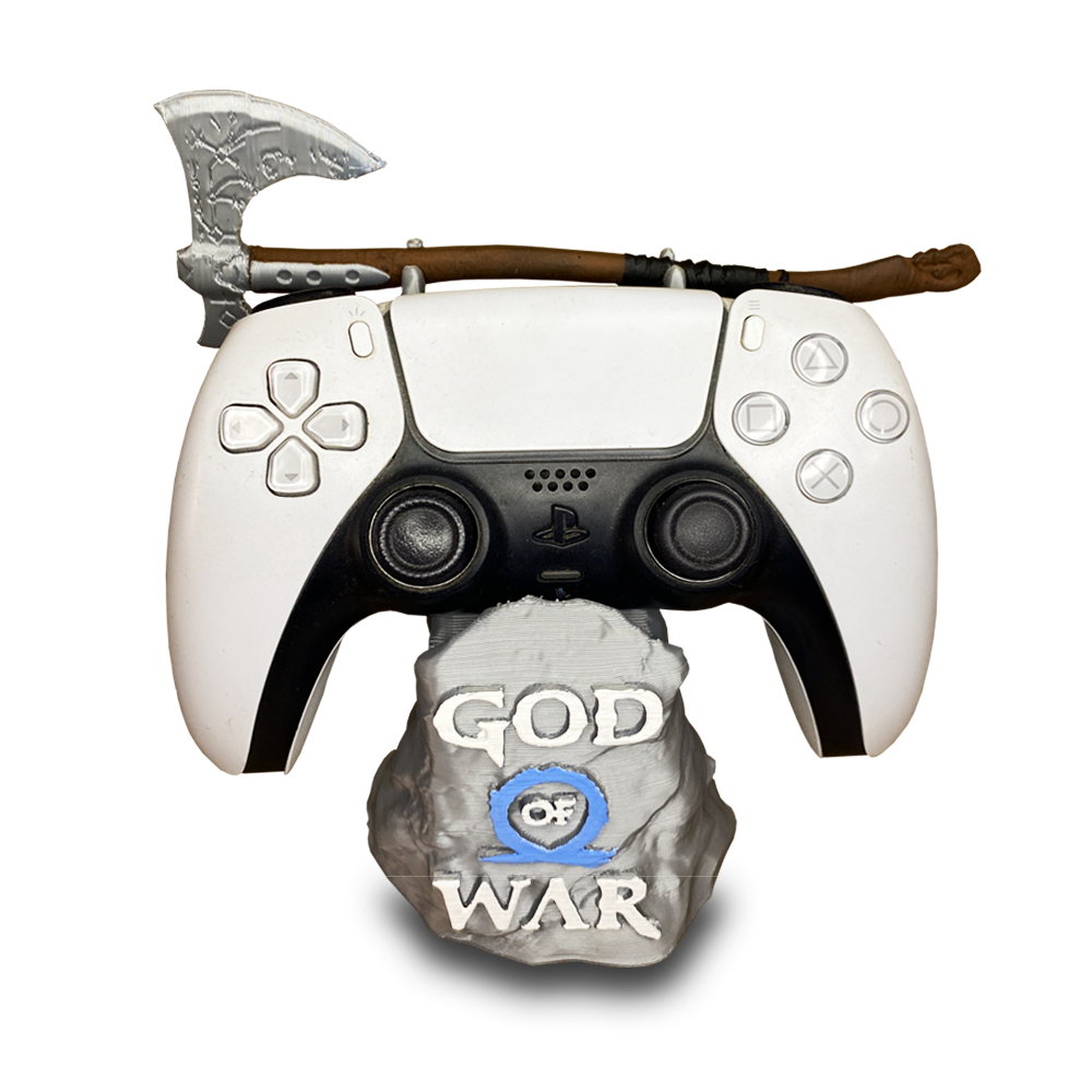 Suporte Para Controle Ps5 God Of War + Machado Leviathan