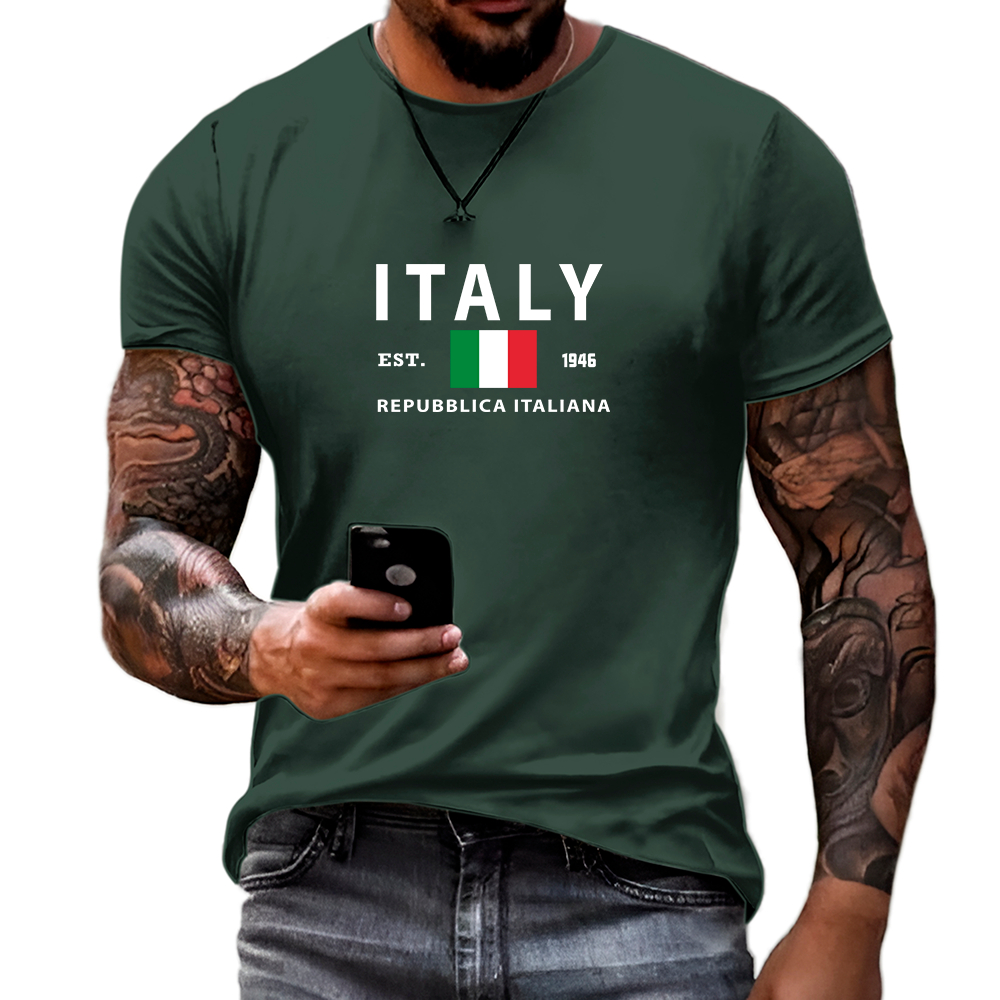 Camiseta Masculina Republica ITALIA Pais 100% Algodão Premium Lançamento