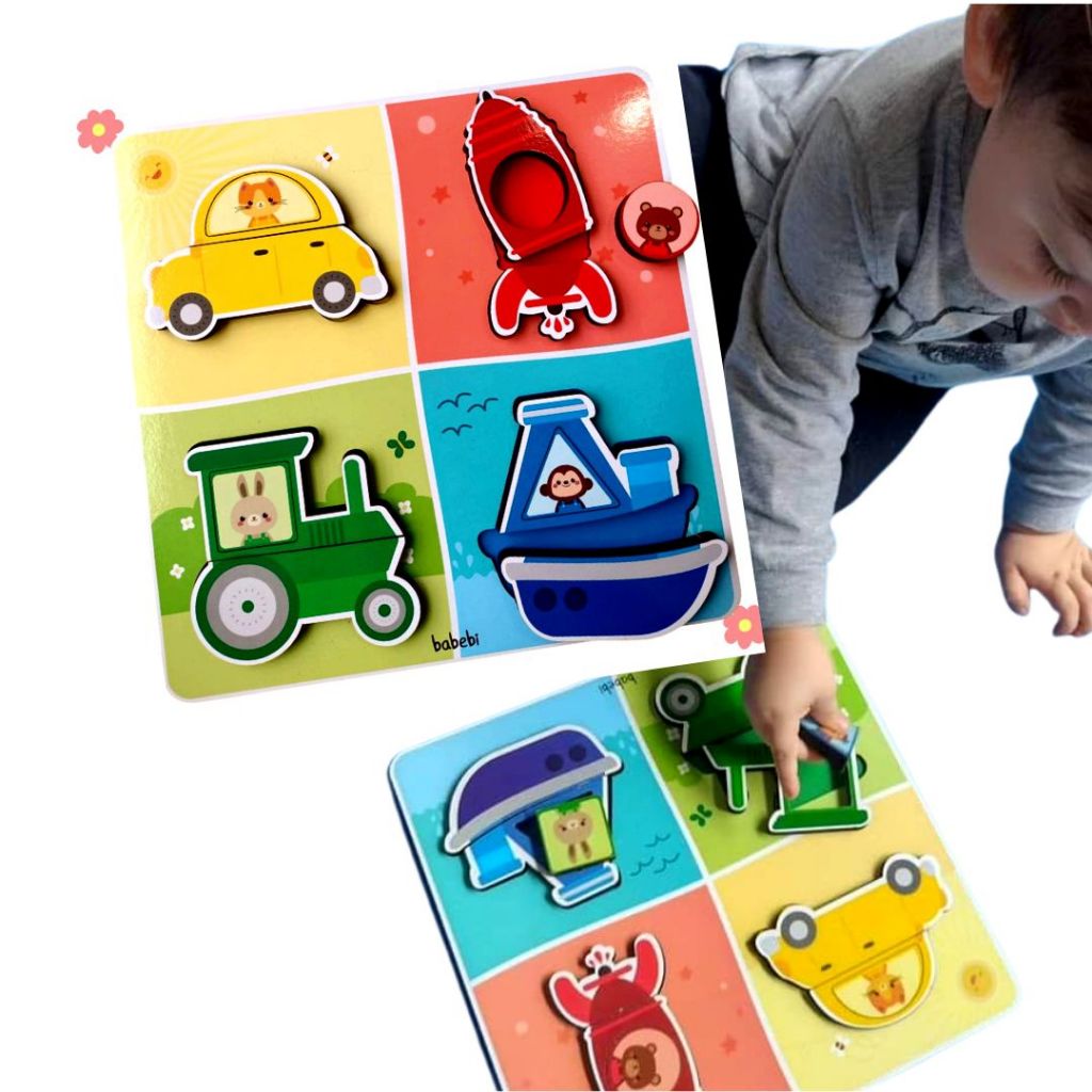 Brinquedo Educativo 2 anos de Encaixe Transporte, Cores, Formas e ...