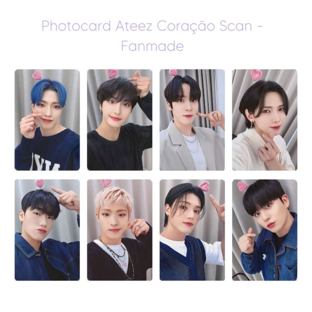 Photocards Ateez Coração FANMADE - Kit com 8 | Shopee Brasil