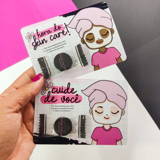20 / 40 / 60 / 100 Tags Card Sem Máscara Comprimida Hora Do Skin Care Mimos Para Clientes Lembrancinha Personalizada