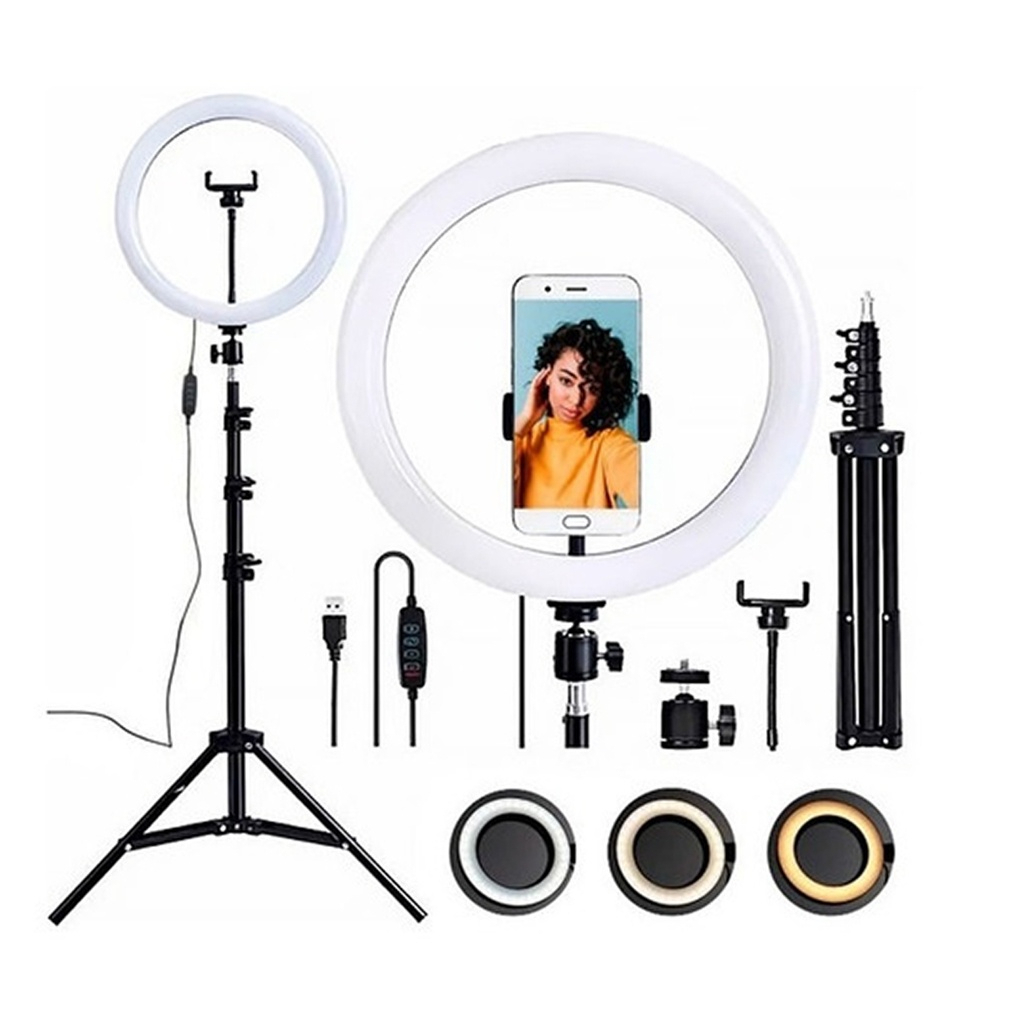 Ring Light Iluminador Anel Luz 36cm 14 Polegadas C/tripé 2,1